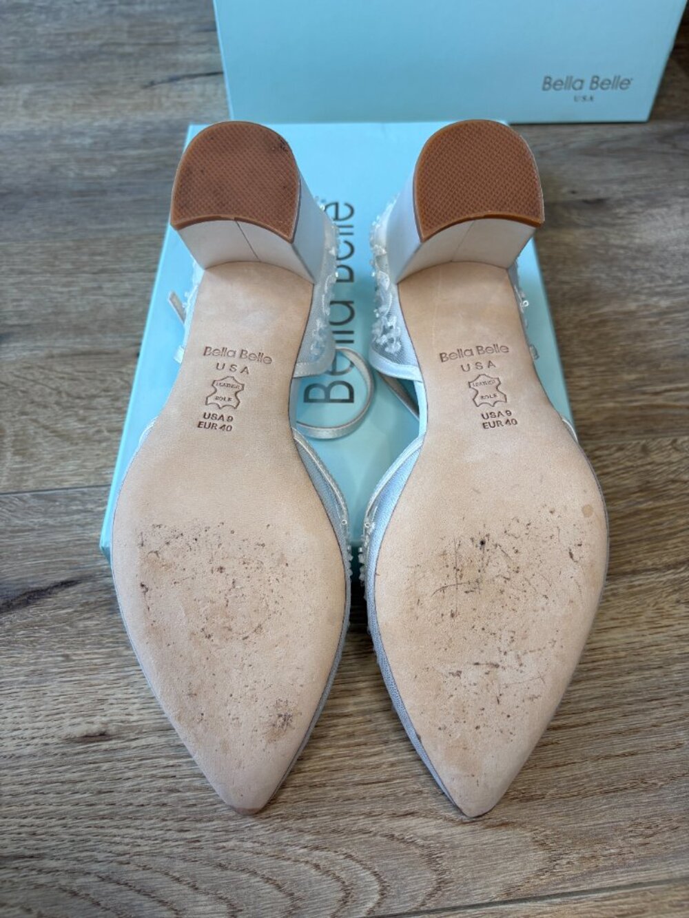 Bella Belle "Carla" - Floral Beaded Lace D’Orsay Block Heels (Size 9) - Picture 11 of 12